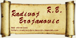 Radivoj Brojanović vizit kartica